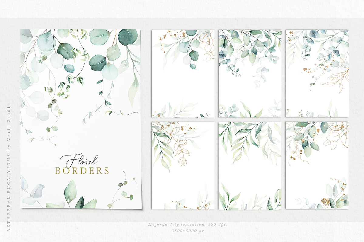 Watercolor Eucalyptus Green Floral, a Decorative Illustration by Veris Studio (Photo 23 of 25)