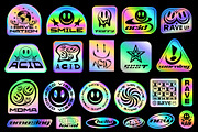 ACID RAVE HOLOGRAPHIC STICKERS, an Object Graphic by craftlove (Thumbnail 4 of 4)