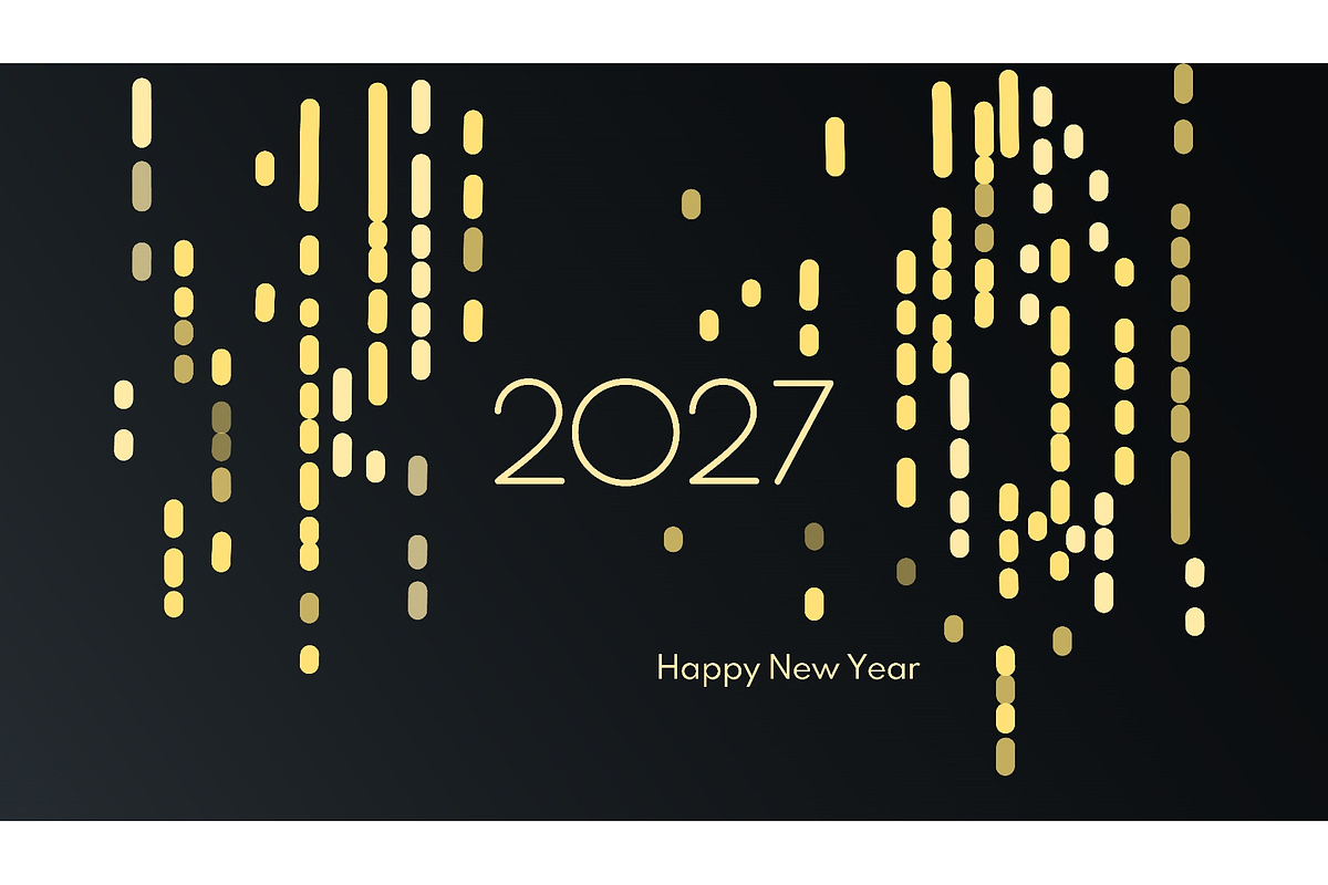 Golden glitter, 2027 Happy New Year, a Seasonal Illustration by sceptical cactus (Photo 1 of 3)