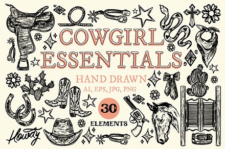 Western Cowgirl Essentials Graphics