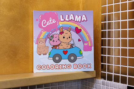Cute Llama Coloring Book PDF, an Animal Illustration by Image for Sale