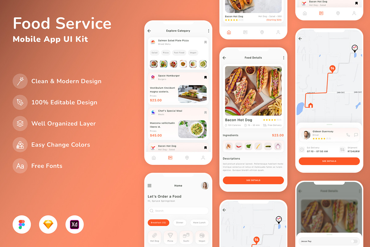 Food Ordering Mobile App UI Kit, an UI Kit Template by Betush (Photo 1 of 3)
