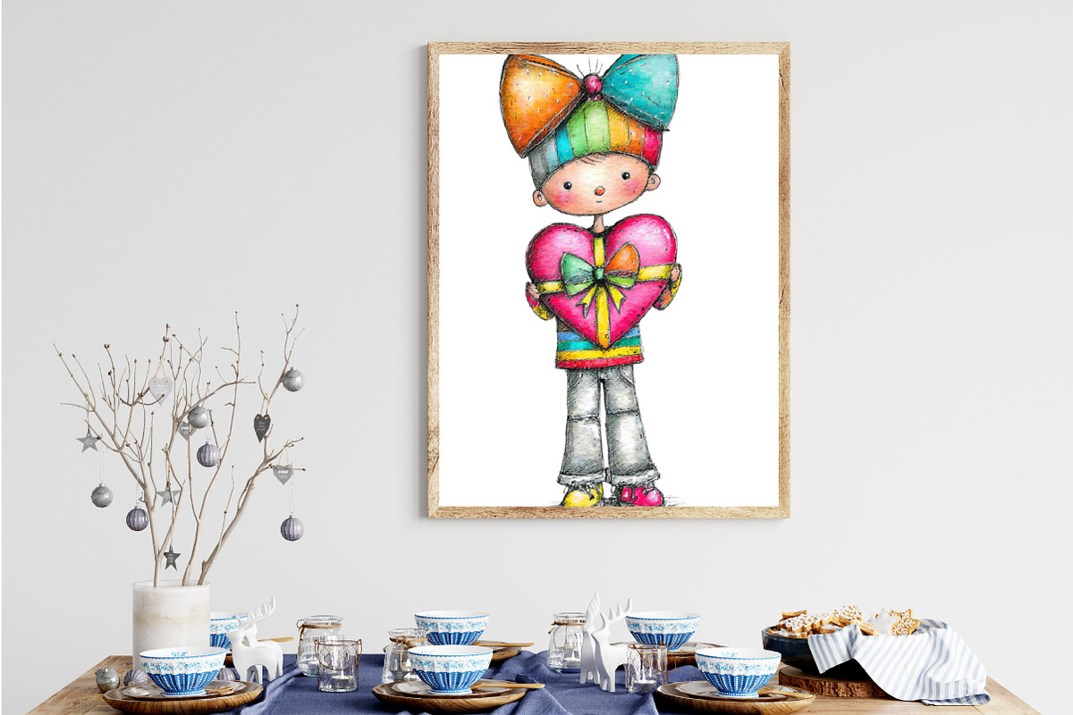 Quirky Valentine Boy Clipart, an Illustration by designcity5 (Photo 4 of 5)