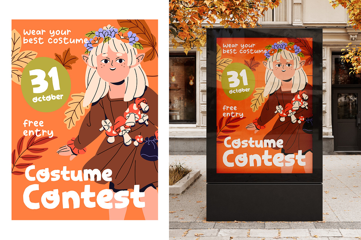 Halloween kids set, banner, posters, a Person Illustration by PaperTrident (Photo 6 of 7)