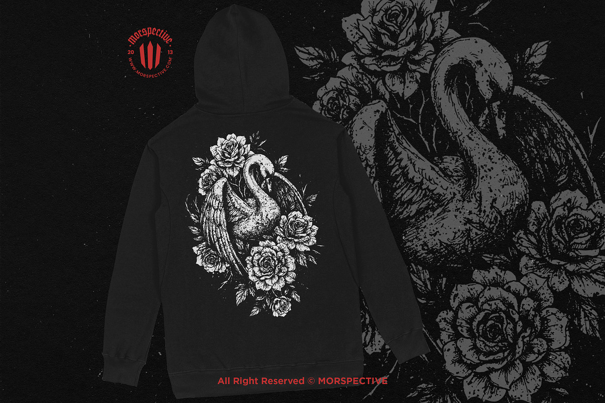 10 Bundle Dark Art Swan Floral, an Illustration by Morspective (Photo 4 of 7)