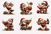 Christmas Cocktail Santa PNG, a Seasonal Illustration by CreationArt (Thumbnail 2 of 7)