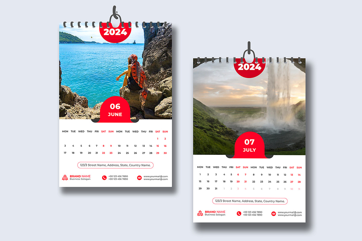 Calendar 2024 Template, a Stationery Template by pixelcreatx (Photo 4 of 7)