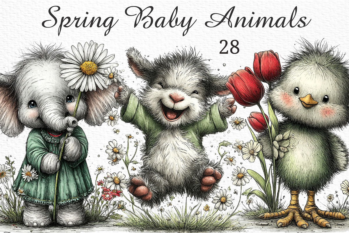 Spring Baby Animals Clipart Png, an Illustration by Craft Nest (Photo 1 of 11)