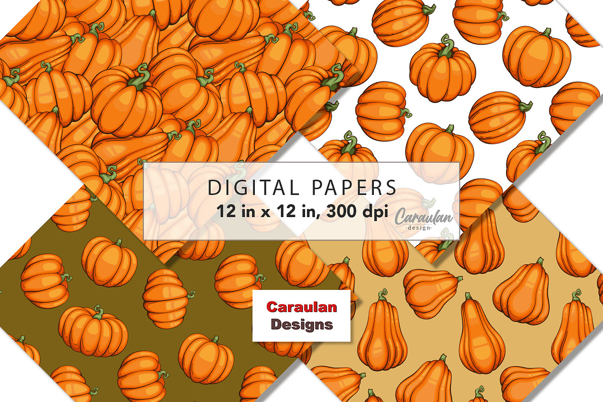 Thanksgiving Pumpkins Patterns, a Pattern Graphic by Serghei Caraulan (Photo 7 of 9)
