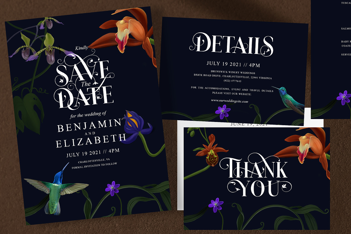 Dark Wedding Invitation Templates, an Invitation Template by vatesdesign (Photo 5 of 5)