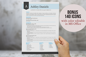 3 In 1 Blue Modern Banner Resume