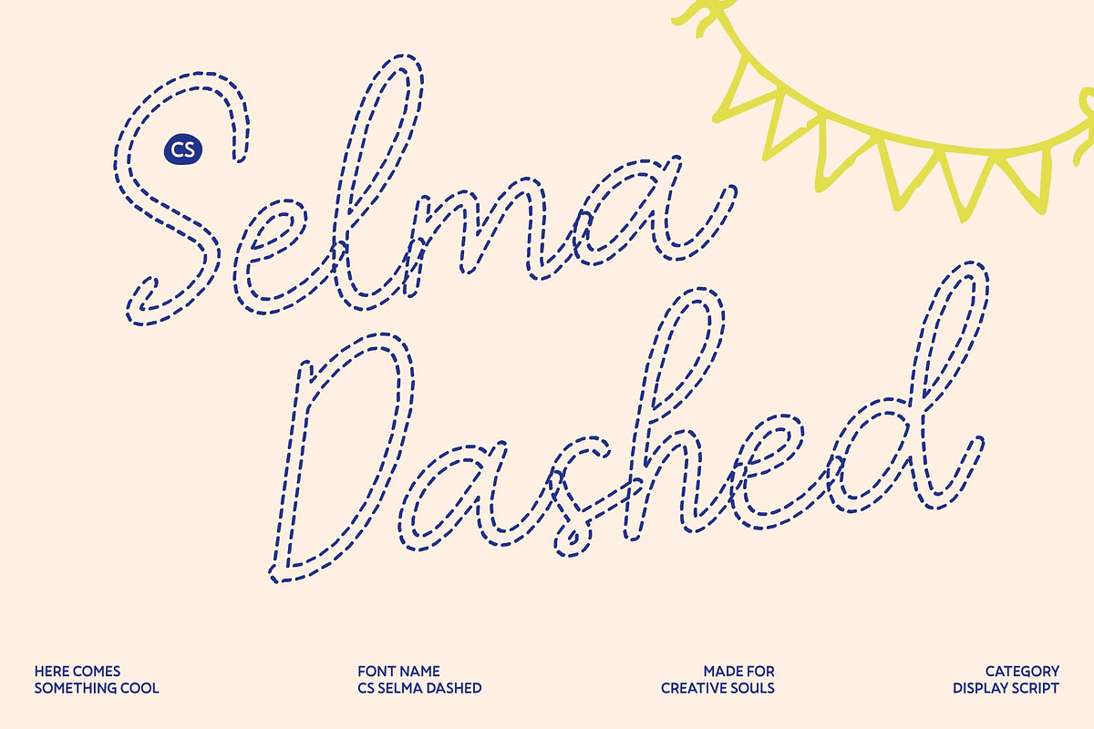 CS Selma Dashed, a Script Font by Craft Supply Co. (Photo 1 of 8)