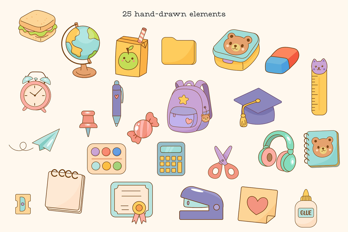 Back to School Clipart Set, an Education Illustration by Bielousova Art (Photo 2 of 7)