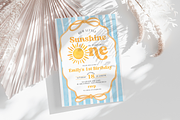 Sunshine First Birthday Invite, a Templates & Theme by VeliusCreativeStudio (Thumbnail 3 of 3)