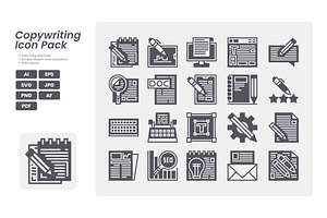 Copywriting Icon Pack, a Solid Icon by erifqizeicon