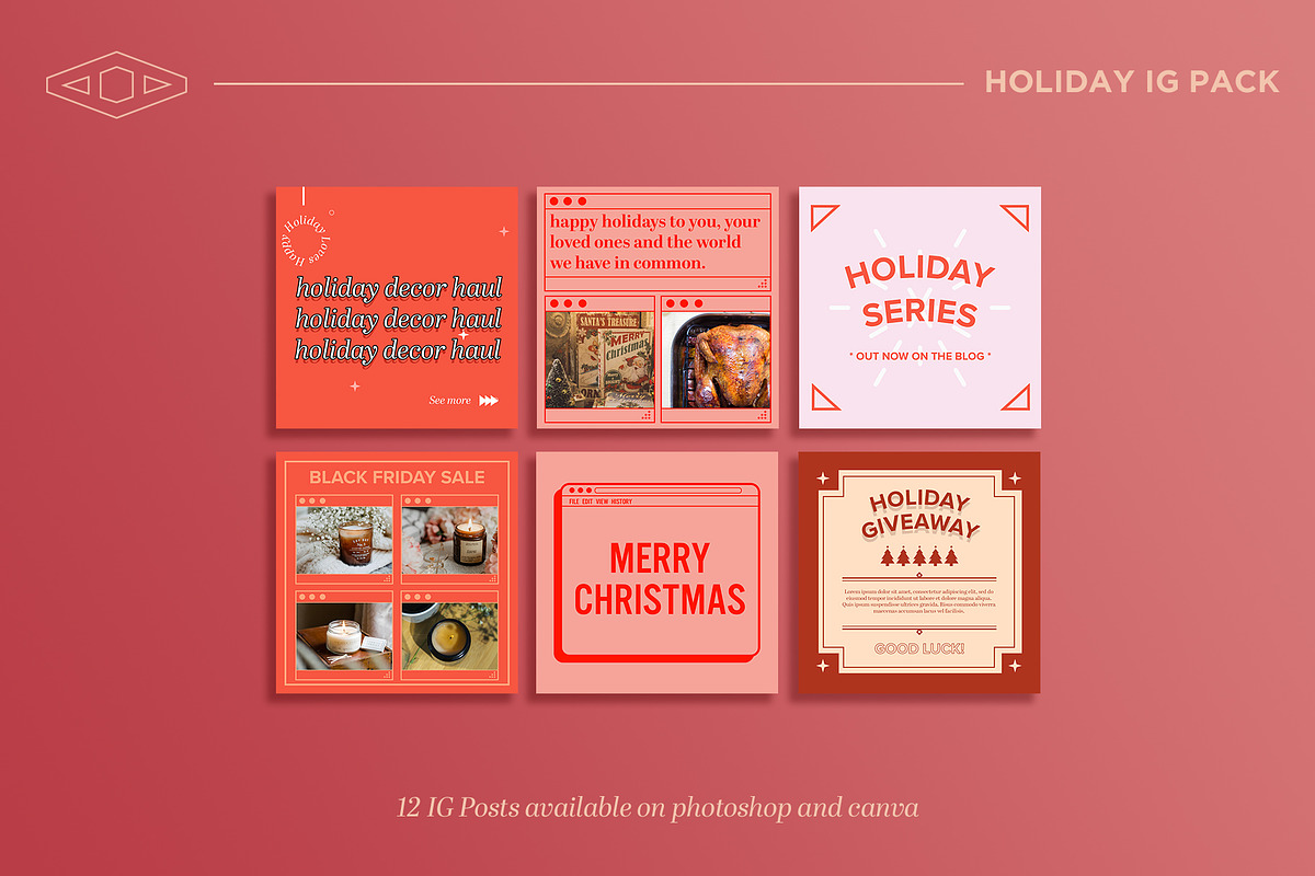 Holiday IG Kit in PSD & CANVA, a Social Media Template by Tangerine Nation (Photo 8 of 9)