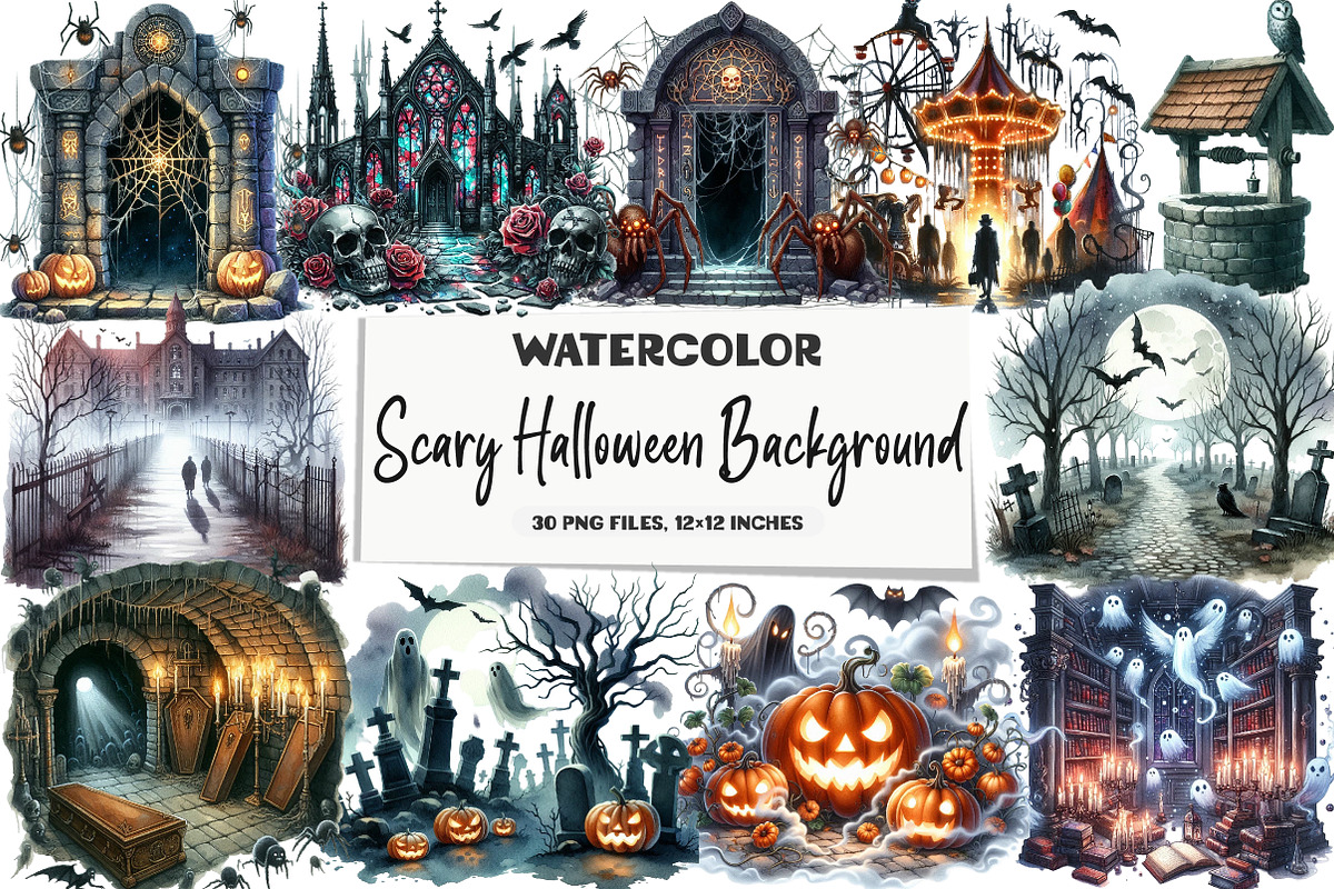 Scary Halloween Background Sublimati, an Illustration by DreamArtGraphic (Photo 1 of 5)