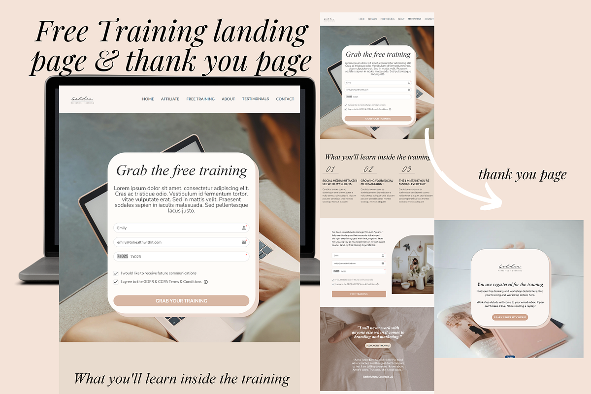 Kartra Membership - Rose Gold Bundle, a Landing Page Template by Solana Creative Co. (Photo 6 of 9)