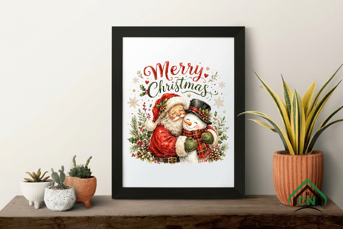 Merry Christmas Santa Snowman PNG, a Seasonal Illustration by Craft Nest (Photo 4 of 6)
