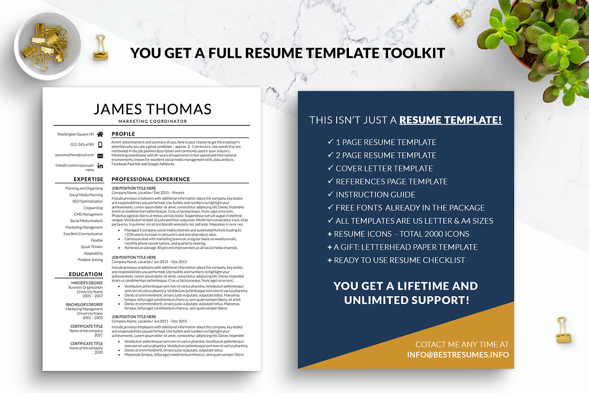 Modern Simple CV Word Template, a Resume Template by BestResumes.Co (Photo 7 of 7)