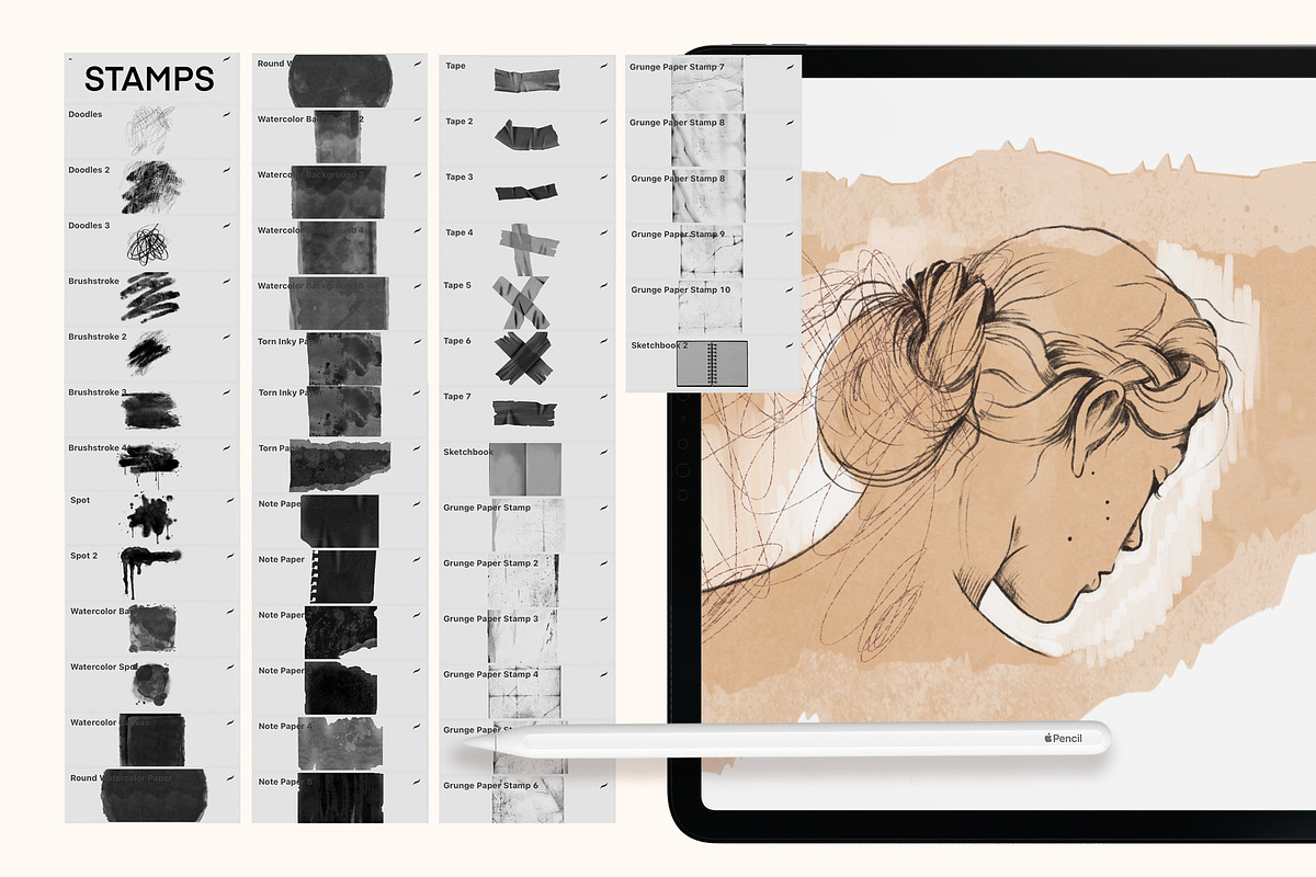 PROCREATE SKETCHBOOK BRUSHES, a Brush Add-On by AlexandraArt (Photo 7 of 7)