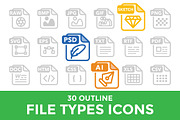 File Type Icons, an Outline Icon by Sarunw (Thumbnail 1 of 4)