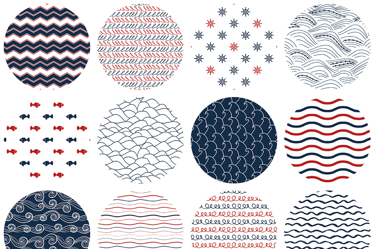 Set of 20 nautical seamless pattern, a Pattern Graphic by SomStock (Photo 2 of 3)