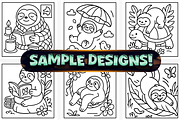Bold Easy Cute Sloth Coloring Pages, an Illustration by Craftsbeefy (Thumbnail 2 of 4)