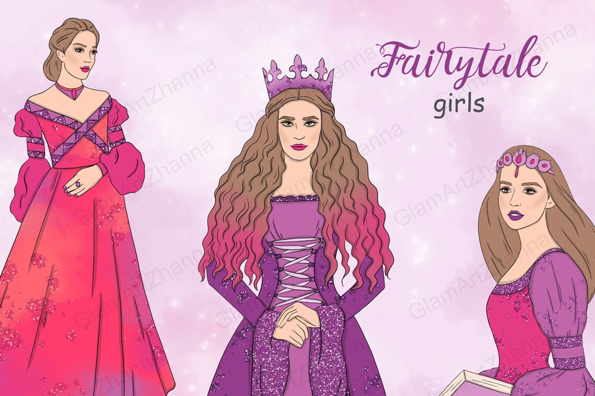 Fairy Tale Girls Clipart, a Person Illustration by GlamArtZhanna (Photo 1 of 4)