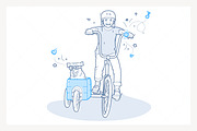 Kid and Dog with Goggles on Bicycle, a Graphic by PixelBender (Thumbnail 1 of 5)