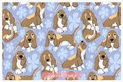 Basset Puppy Floral Patterns, an Illustration by Johanna V. Creative (Thumbnail 5 of 9)