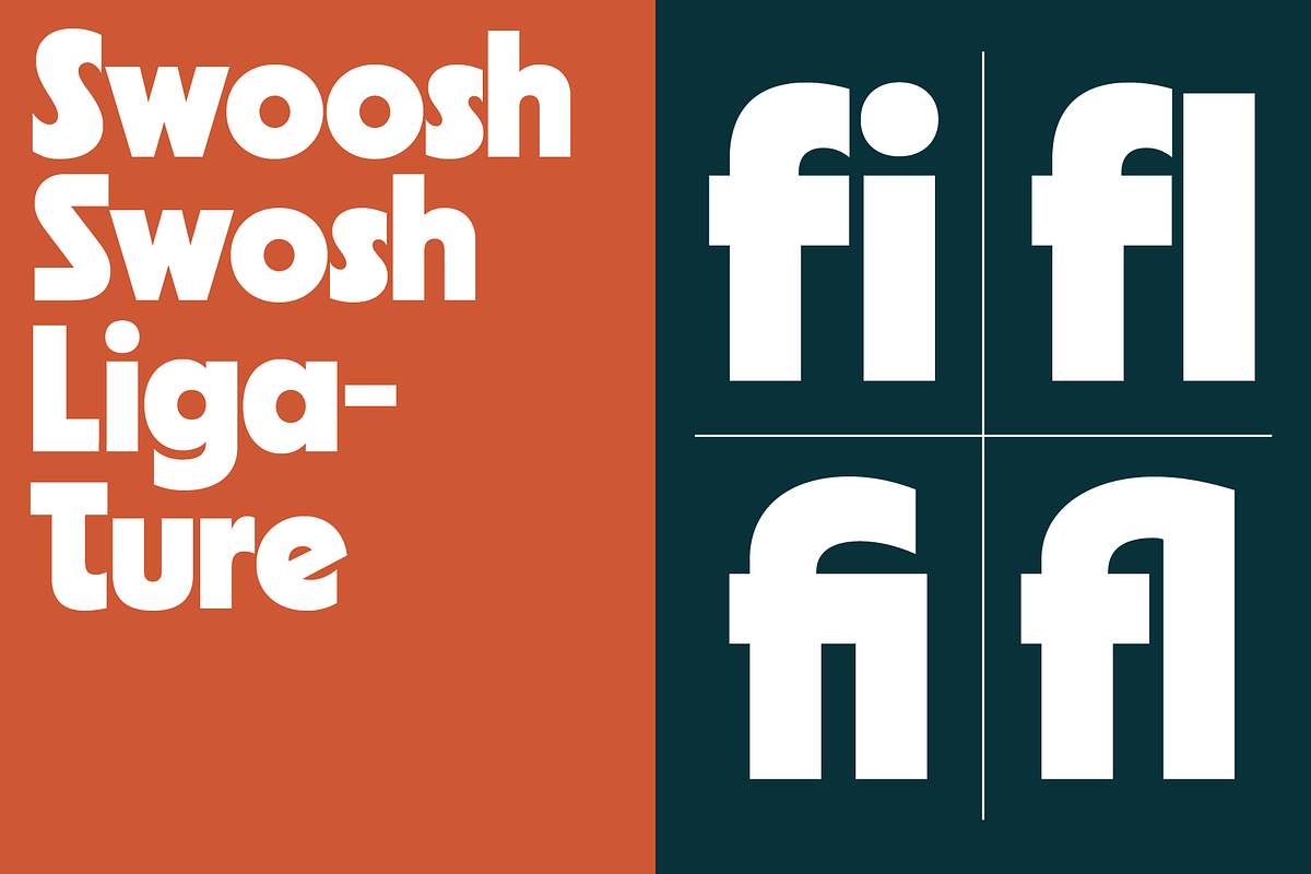 Swosh - Geometric Display Font, a Sans Serif Font by Pipello Grafik (Photo 12 of 14)