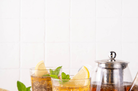 Iced chia seeds tea or lemonade