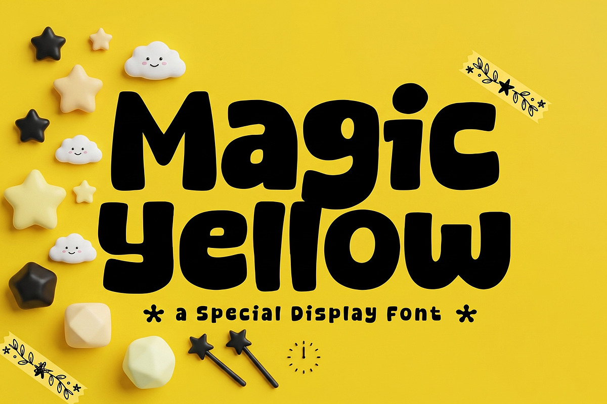 Magic Yellow - Cozy & Display Font, a Sans Serif Font by khurasan (Photo 1 of 6)