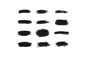 Collection of ink Brush Strokes. Set, an Object Illustration by Nadzin
