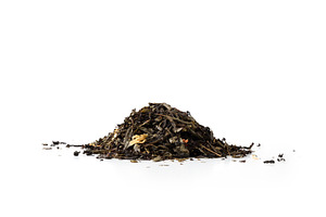 Pile of dried tea leaves white isolated background front view, a Food & Drink Photo by Davizro's Market
