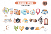 Watercolor Travel Collection Clipart, an Illustration by TatiMockup (Thumbnail 2 of 5)