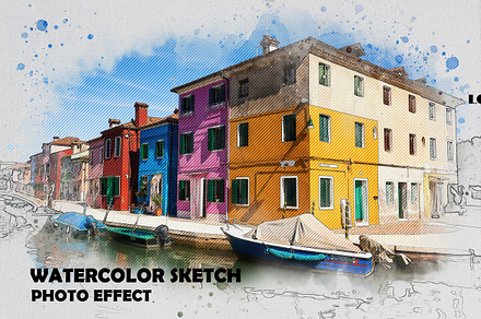 Watercolor Sketch Photoshop Effects
