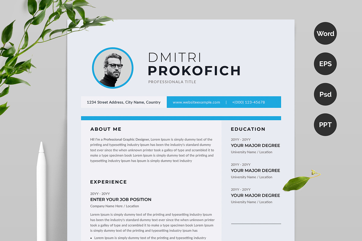 Clean Resume/CV, a Resume Template by Aspect_Studio (Photo 1 of 4)