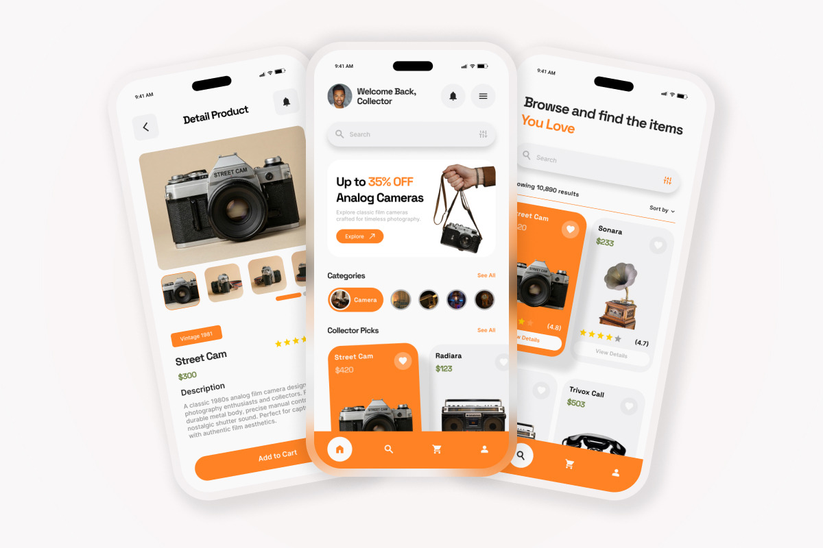Retrograde Retro Tech E-commerce UI, an App Template by twinstd (Photo 3 of 5)