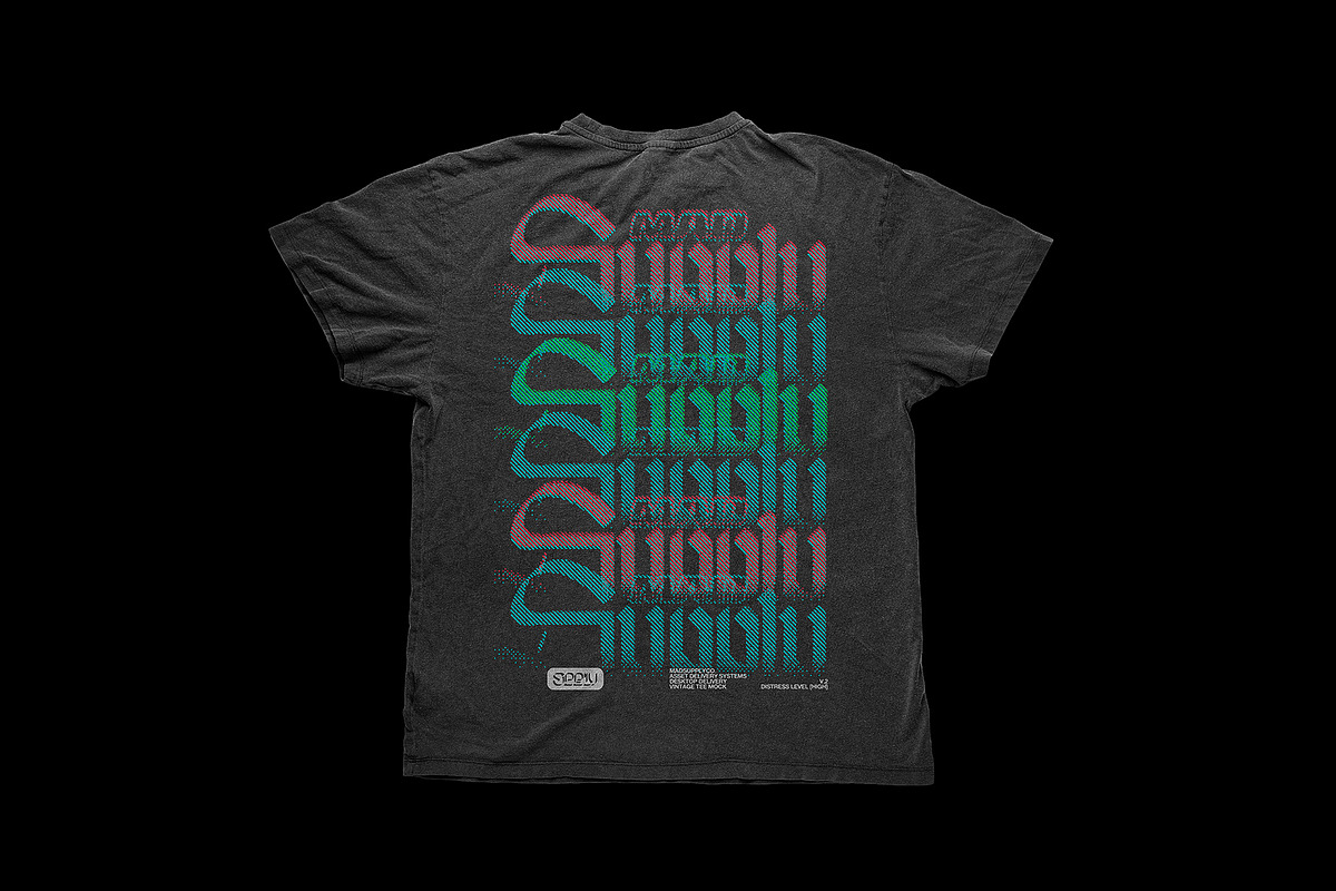 Vintage Distressed T-Shirt Mockup, a Shirt Mockup by Mad Supply (Photo 5 of 5)