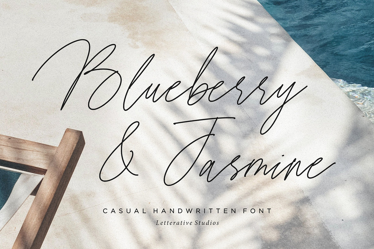 Blueberry & Jasmine - Casual Font, a Script Font by Letterative Studio (Photo 1 of 5)