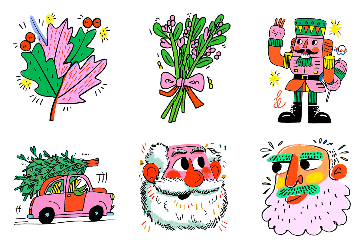 Retro Christmas Sublimation clipart, an Illustration by CreationArt (Photo 4 of 6)