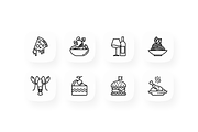 Restaurant 16 Thin Line Icons Set, an Outline Icon by Alex Blogoodf (Thumbnail 4 of 5)