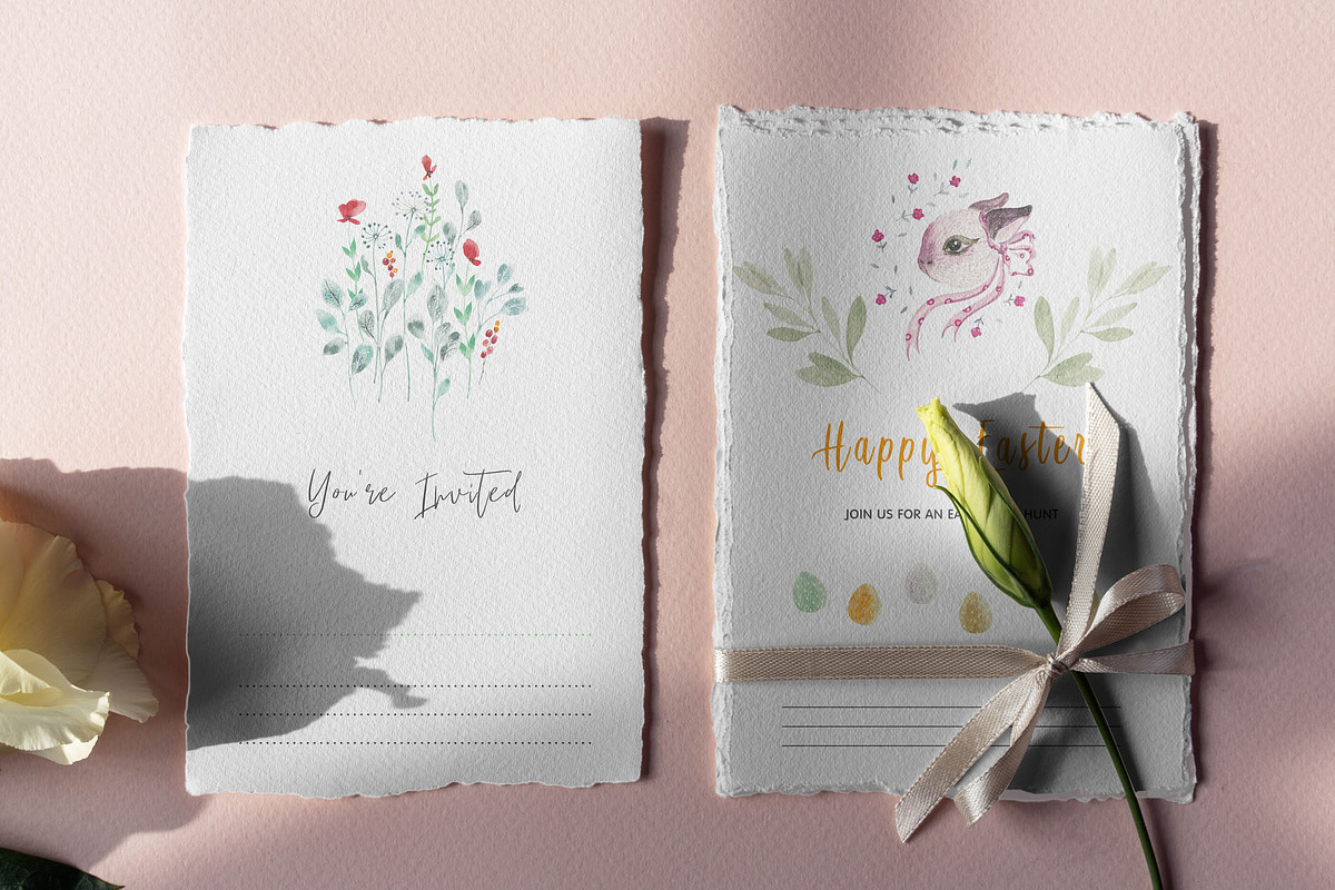 Happy Easter Spring Watercolor Set, an Animal Illustration by Flo Sacred Art (Photo 8 of 9)