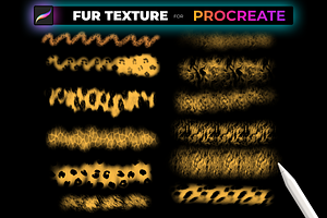 55 FUR TEXTURE Brushes For PROCREATE