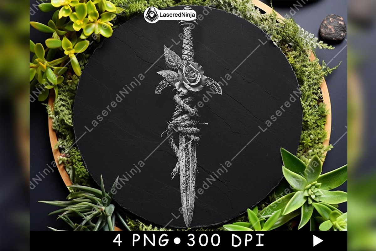 Rose Dagger Wrapped in Rope Floral | Creative Market