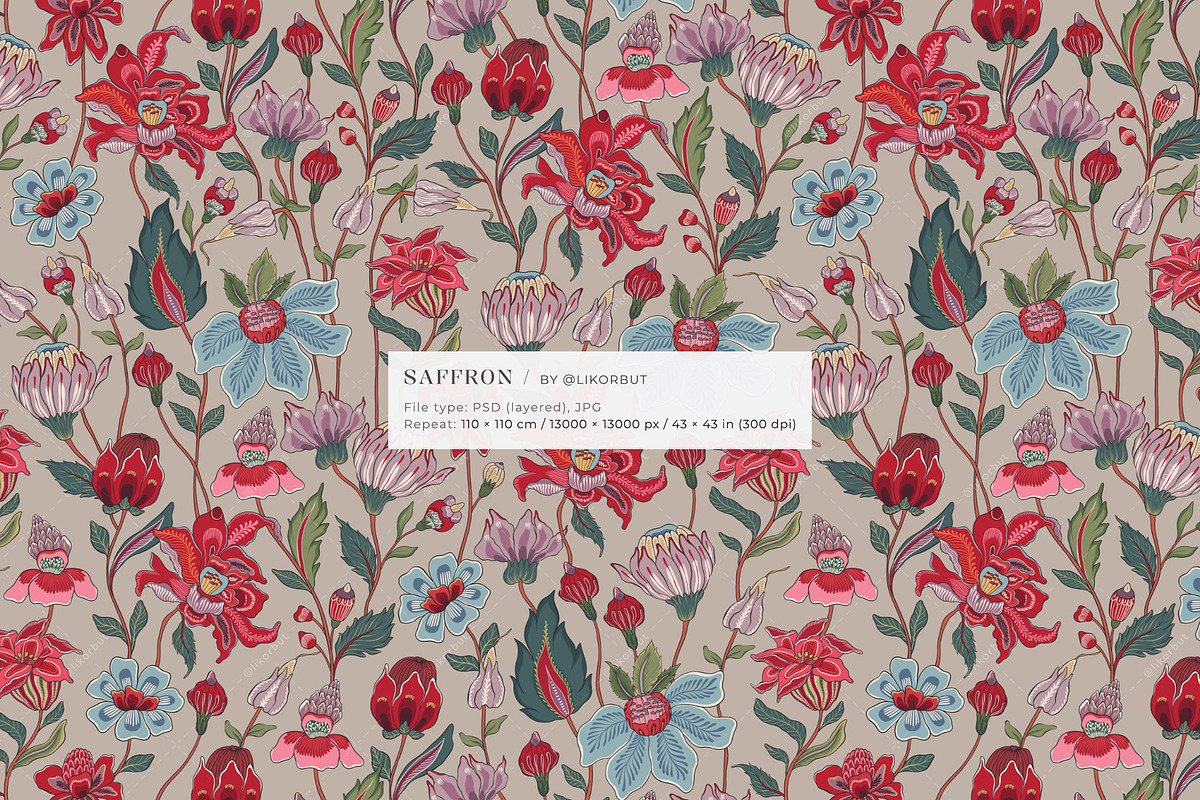Bohemian Chintz Floral Pattern, a Pattern Graphic by likorbut (Photo 13 of 14)
