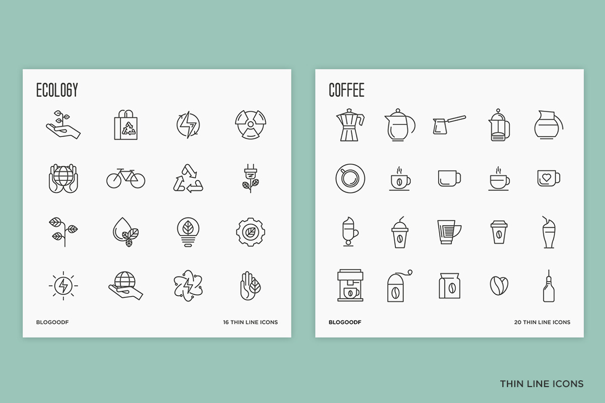 Big Bundle | 500 Thin Line Icons, an Outline Icon by Alex Blogoodf (Photo 6 of 7)