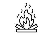 Bonfire Line Icon, an Icon by Pexelpy (Thumbnail 1 of 2)